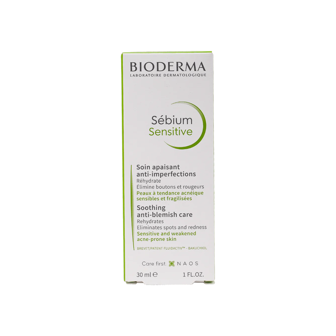 Box of BIODERMA SEBIUM SENSITIVE ACNE TREATMENT 30ML