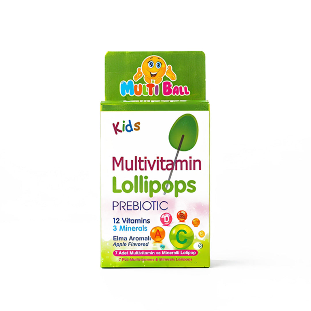 MULTIBALL Kids Multivitamin Lollipops Prebiotic 7 Piece