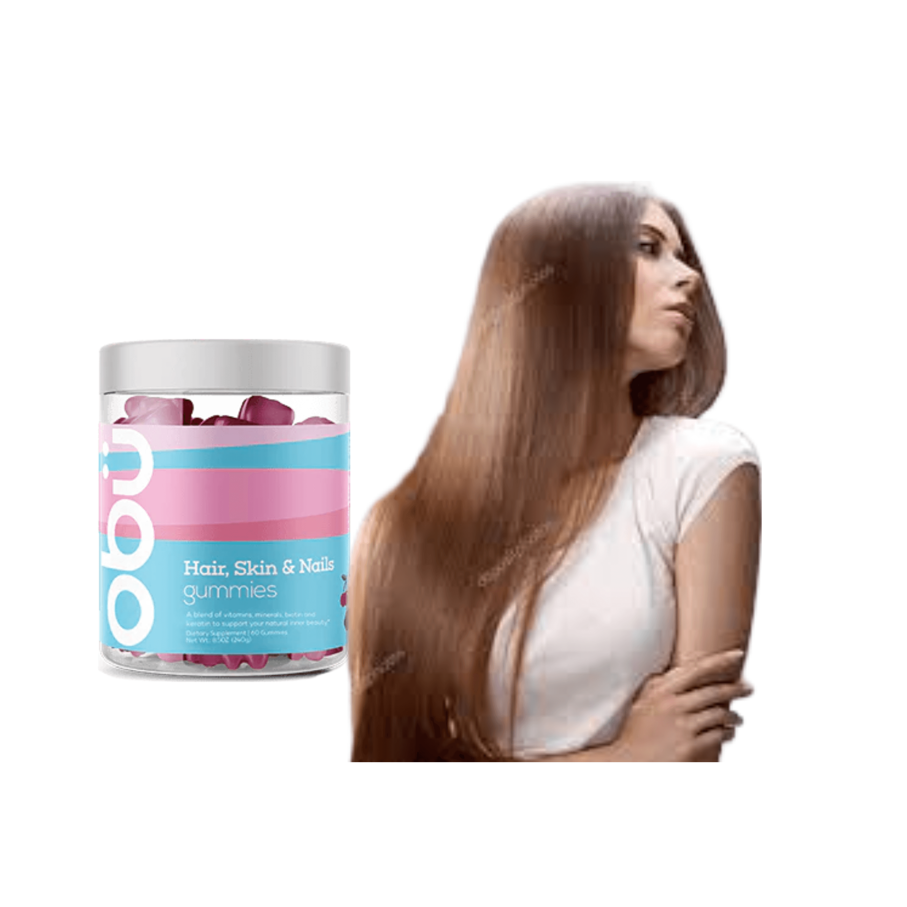 Obu Hair, Skin & Nails Strength Gummies, 60 Gummy