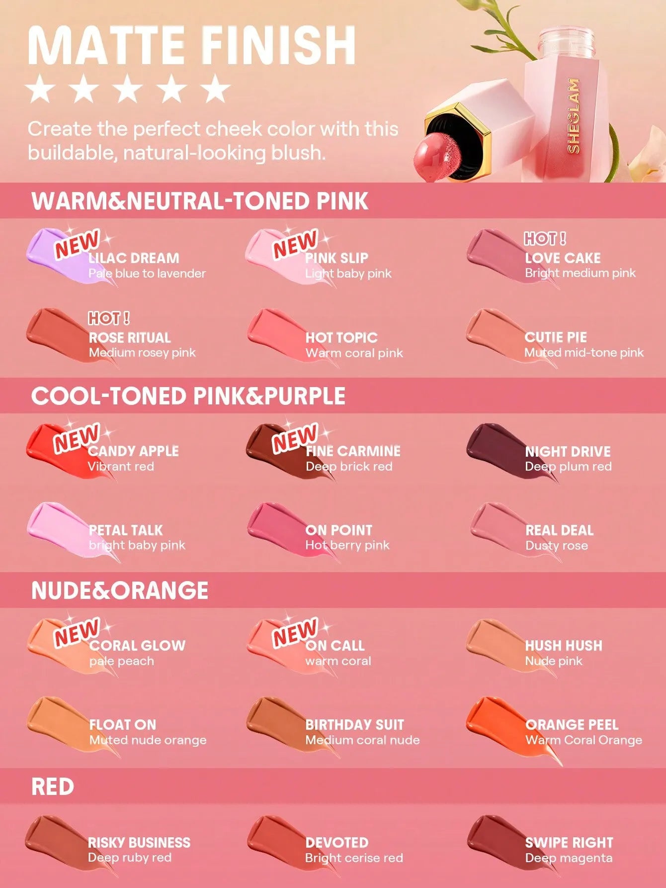 SHEGLAM Color Bloom Liquid Blush Matte Finish