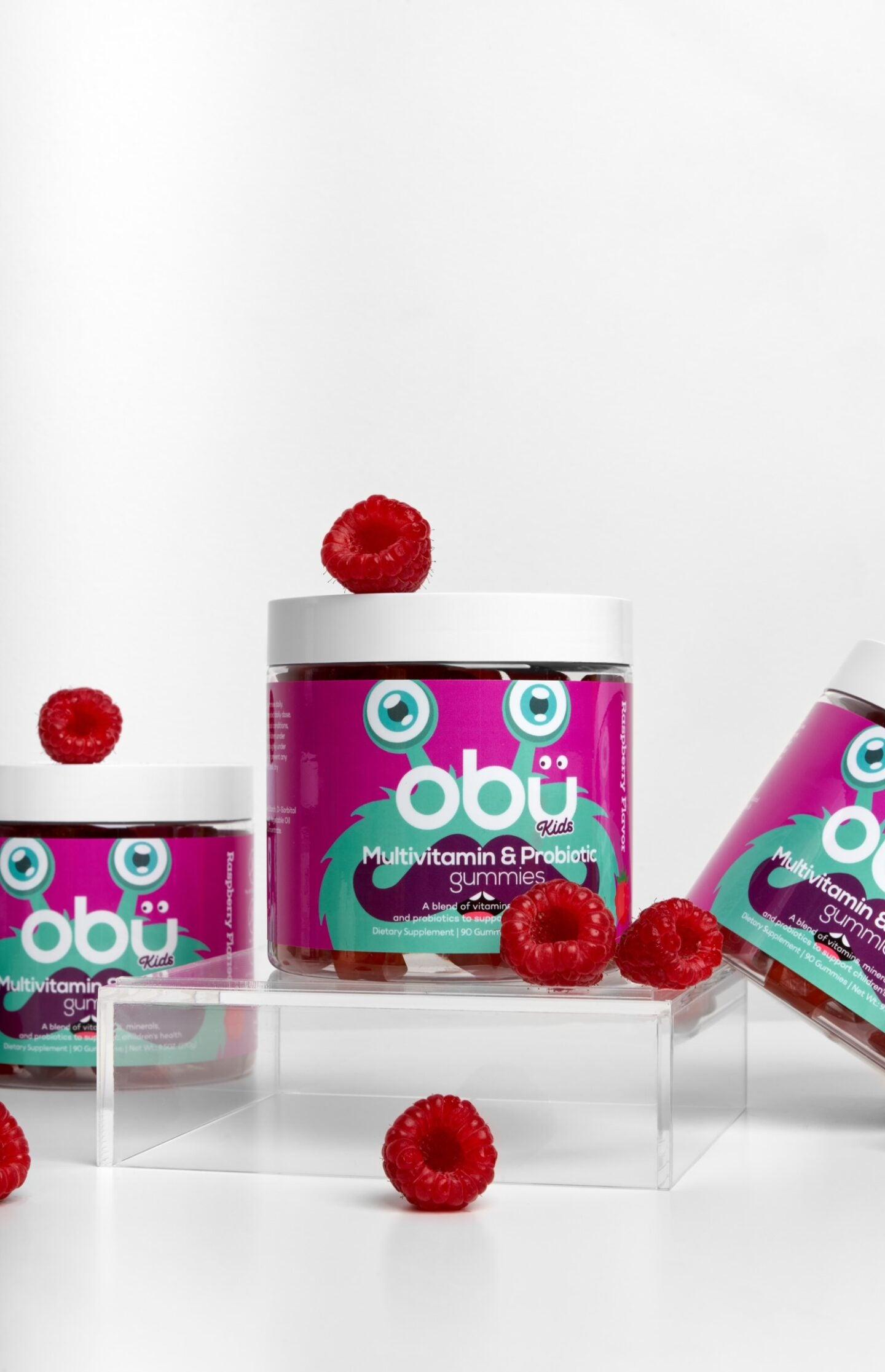 Obu Kids Multivitamin & Probiotic Gummies Raspberry Flavor 90&