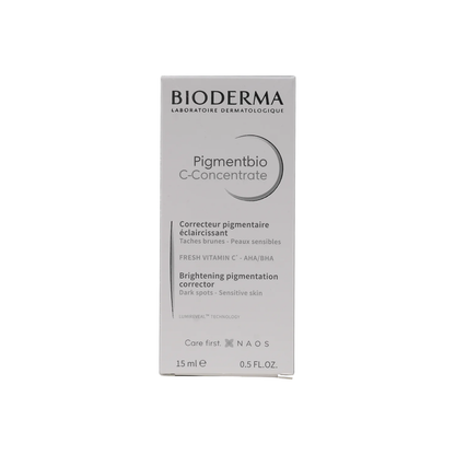 A box of BIODERMA Pigmentbio C-Concentrate, which is a skin serum designed to brighten the skin and reduce dark spots.