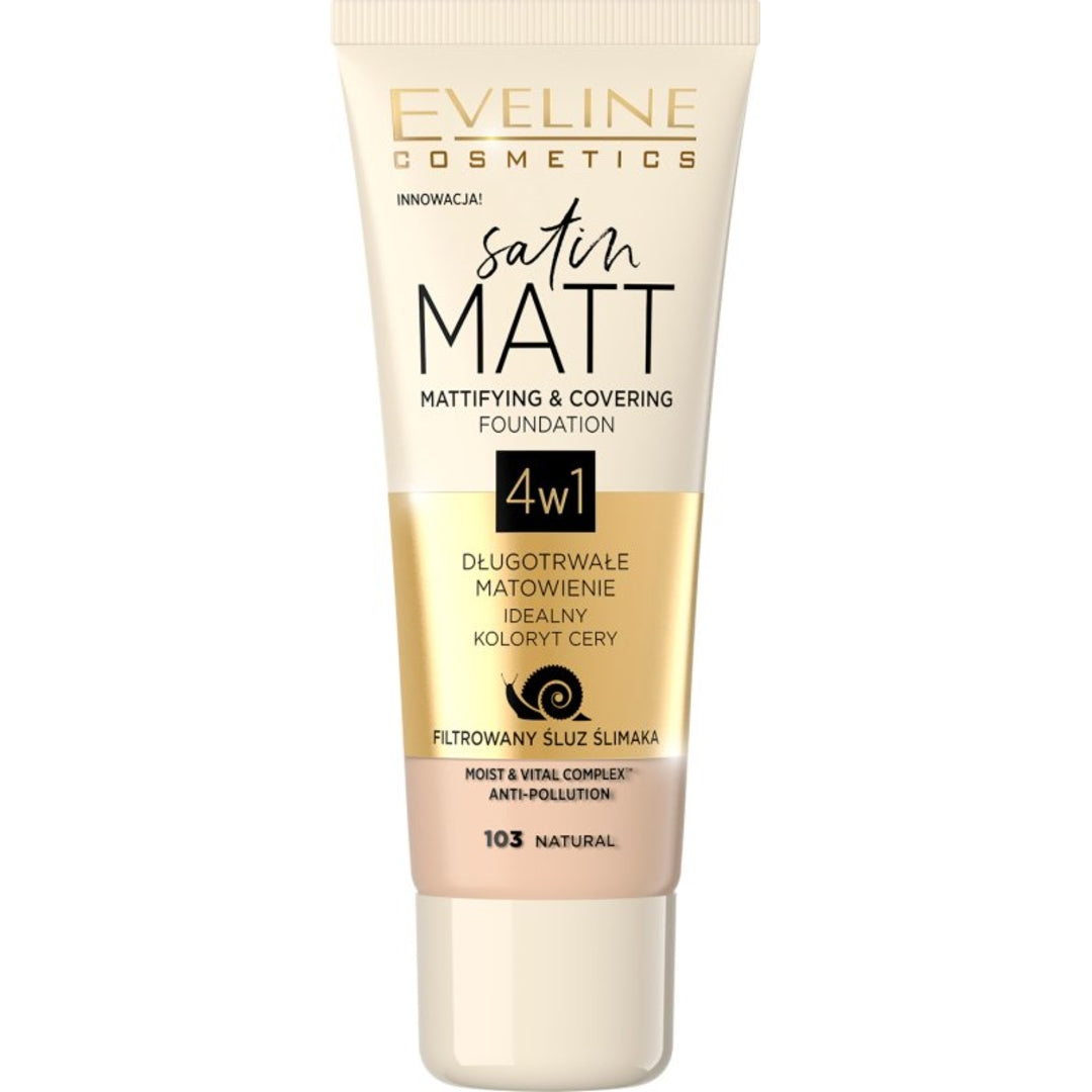 EVELINE Foundation &amp; Concealer 4 in 1 Matte Anti-Pollution No. 103 Natural 30 ml 