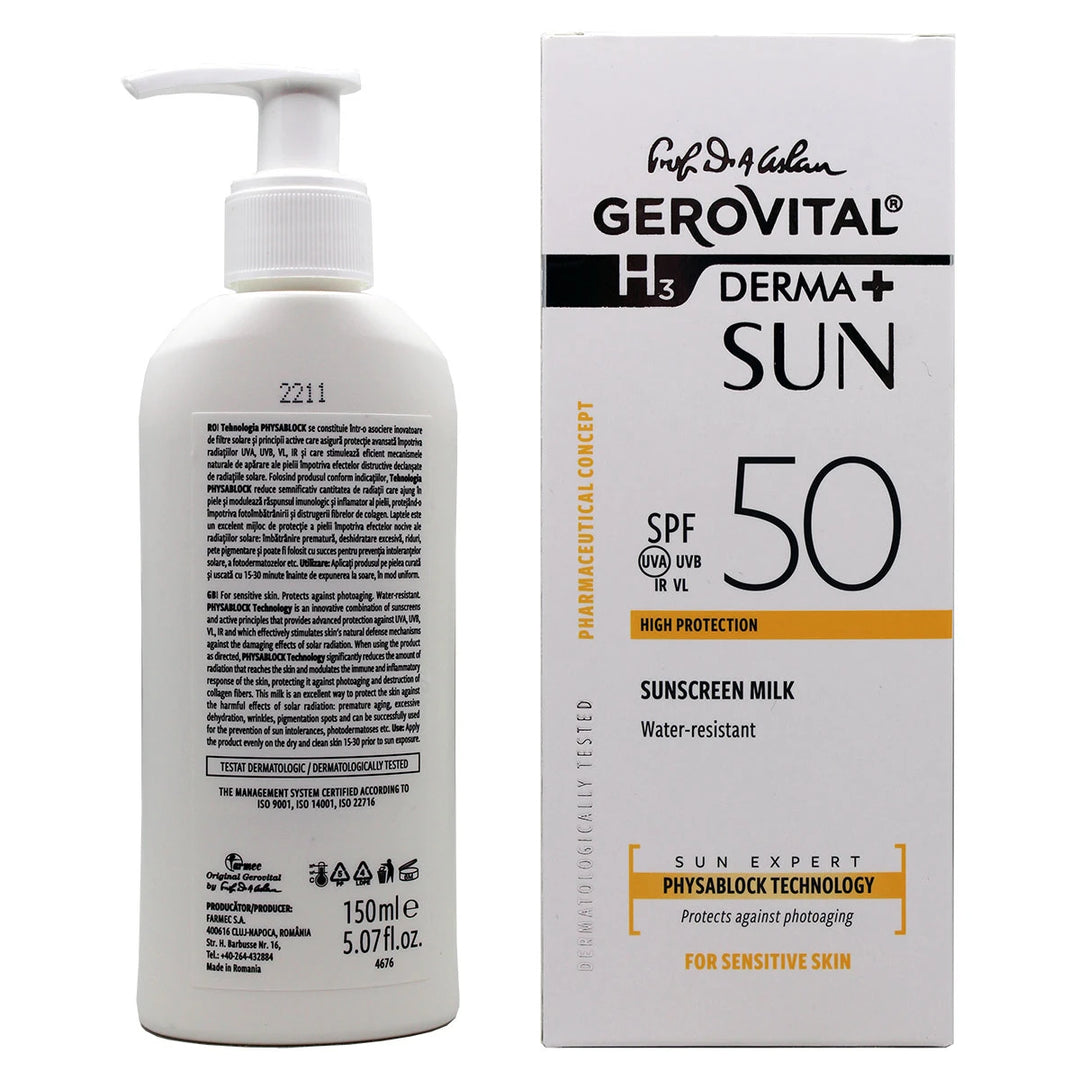 GEROVITAL Sunscreen Milk SPF 50 150ml