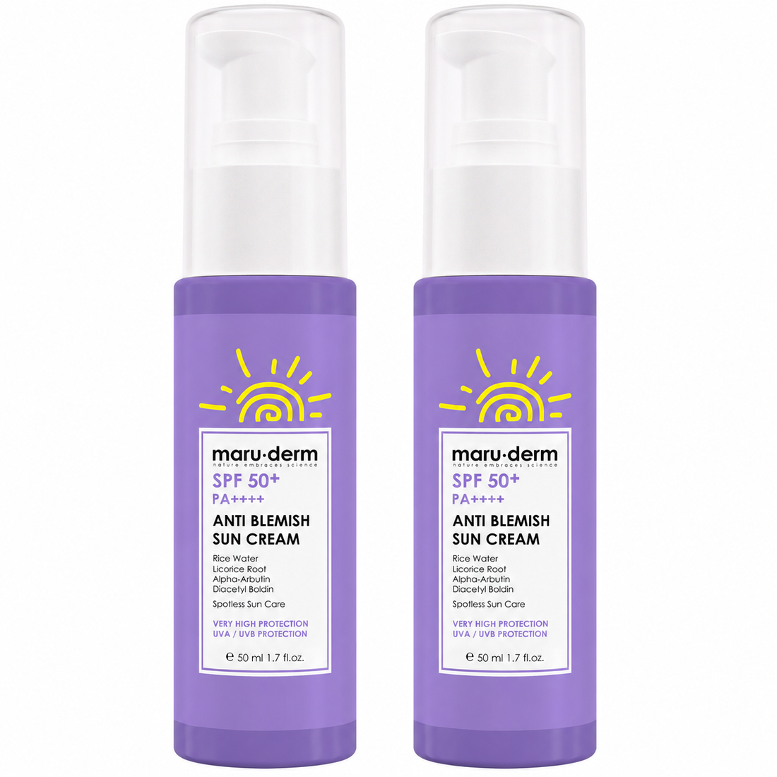 Maruderm SPF 50+ Anti-Blemish Sun Cream – 50 ml 1 + 1