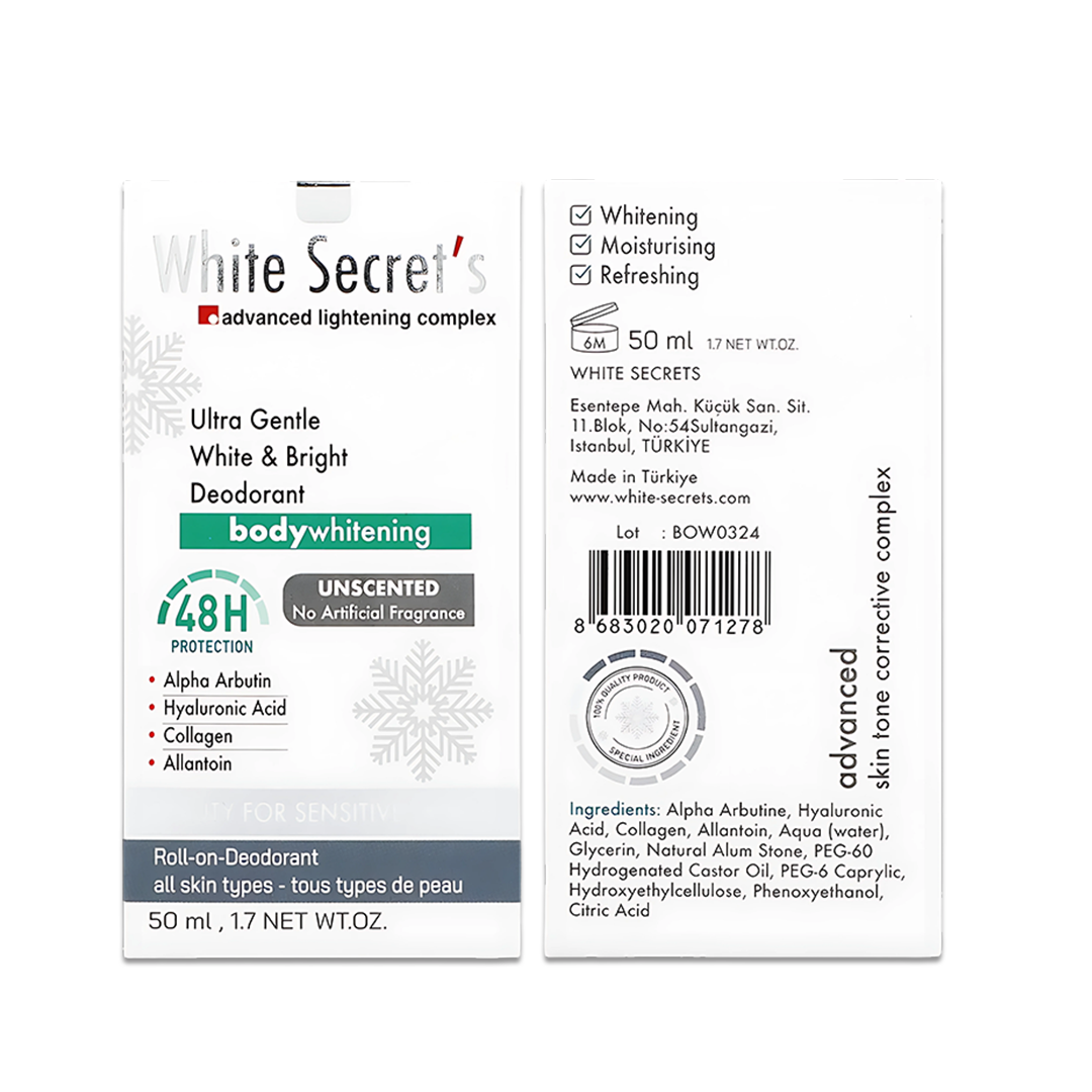 White Secret’s Ultra Gentle W&amp;B Roll-On Deodorant 50 ml